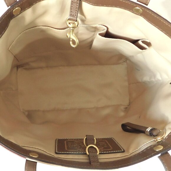 Medium Army Green Camouflage Signature "C" Coach Tote Handbag Purse - Picture 10 of 15